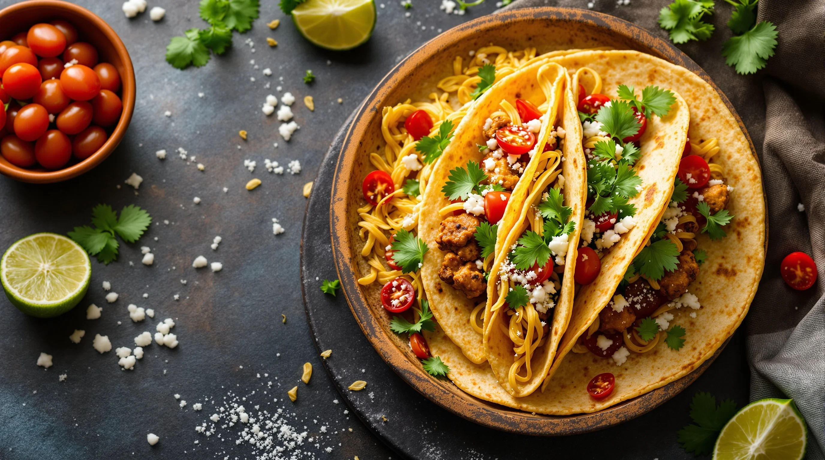 Before-and-after example: a quick smartphone taco photo transformed into a menu-ready image