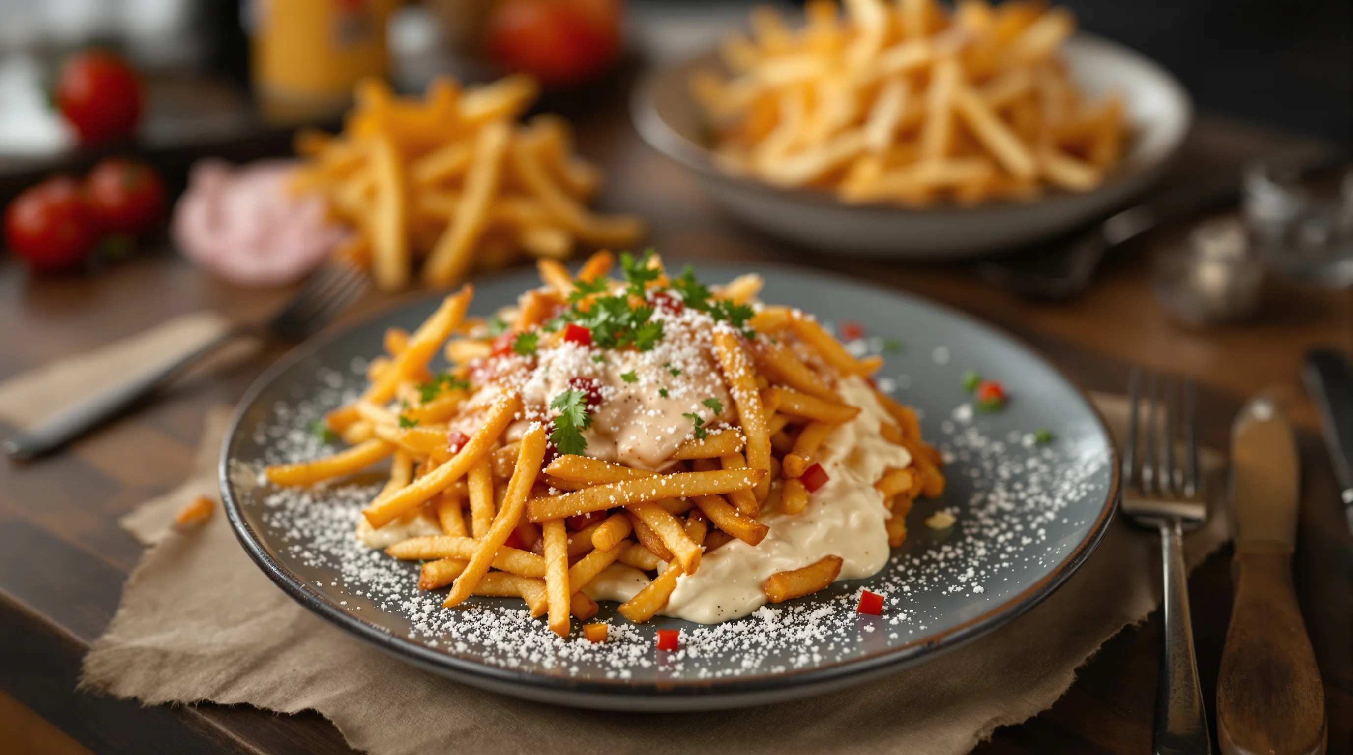 Grid of AI-generated dishes in different styles and aspect ratios